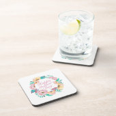 Elegant Happy Mother's Day Floral Wreath | UNTERSE Getränkeuntersetzer (Rechte Seite)