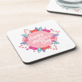 Elegant Happy Mother's Day Floral Wreath | UNTERSE Getränkeuntersetzer (Linke Seite)
