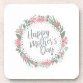 Elegant Happy Mother's Day Floral Wreath | UNTERSE Getränkeuntersetzer (Vorderseite)