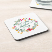 Elegant Happy Mother's Day Floral Wreath Untersetz Untersetzer (Linke Seite)