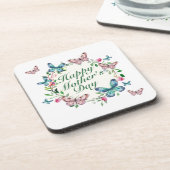 Elegant Happy Mother's Day Floral Wreath Untersetz Untersetzer (Linke Seite)