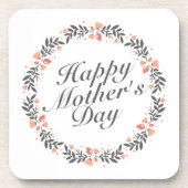 Elegant Happy Mother's Day Floral Wreath Untersetz Untersetzer (Vorderseite)