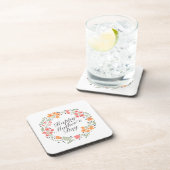 Elegant Happy Mother's Day Floral Wreath Untersetz Untersetzer (Rechte Seite)