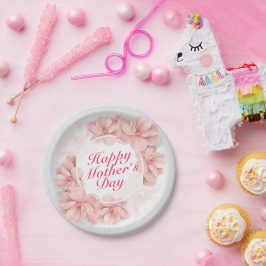 Elegant Happy Mother's Day Frame Plate Pappteller (Party)