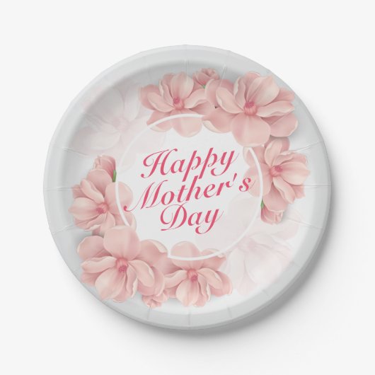 Elegant Happy Mother's Day Frame Plate Pappteller (Vorderseite)