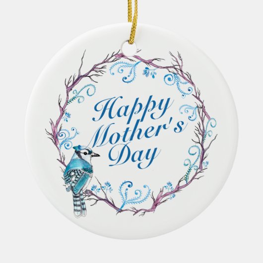 Elegant Happy Mother's Day Keramik Ornament (Vorne)
