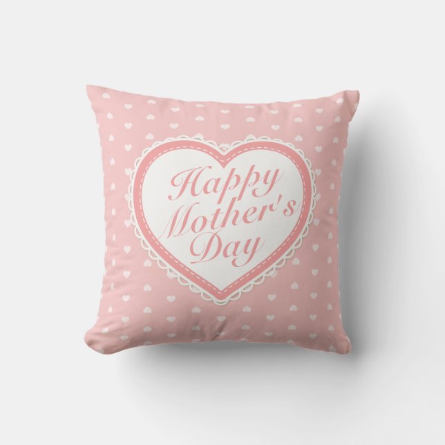 Elegant Happy Mother's Day Pink Hearts | Kissen (Vorderseite)