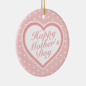 Elegant Happy Mother's Day Pink Hearts Ornament (Rechts)