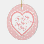 Elegant Happy Mother's Day Pink Hearts Ornament (Links)