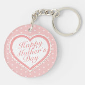 Elegant Happy Mother's Day Pink Hearts Schlüsselan Schlüsselanhänger (Rückseite)