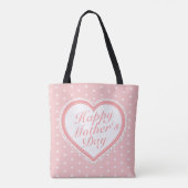 Elegant Happy Mother's Day Pink Hearts Tote Bag Tasche (Rückseite)