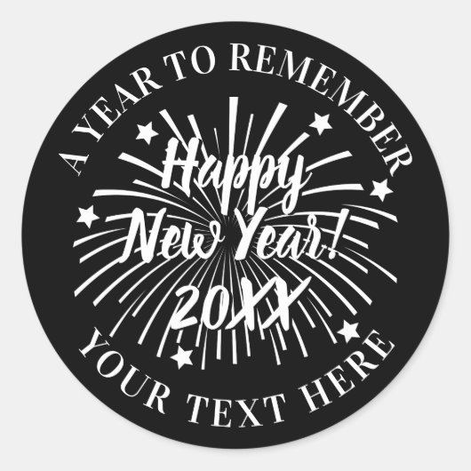 Elegant Happy New Year 2023 Custom Siegel Aufklebe Runder Aufkleber (Vorderseite)