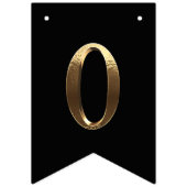 Elegant Happy New Year 2024 Schwarz und Weiß Wimpelkette (Dritte Fahne)