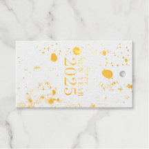 Elegant Happy New Year 2025 Gift Tag