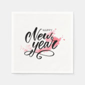 "Elegant Happy New Year Calligraphy" Serviette (Vorderseite)