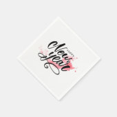 "Elegant Happy New Year Calligraphy" Serviette (Ecke)