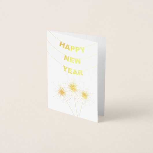 Elegant Happy New Year Corporate Gold Folienkarte (Vorderseite)