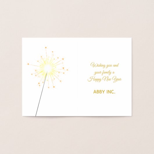 Elegant Happy New Year Corporate Gold Folienkarte (Innenseite)