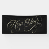 Elegant Happy New Year Drehbuch Banner (Horizontal)