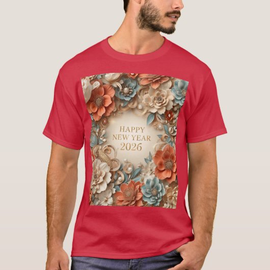 elegant happy new year family t-shirt (Vorderseite)