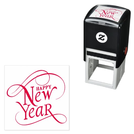 Elegant Happy New Year Permastempel (Beispiel)