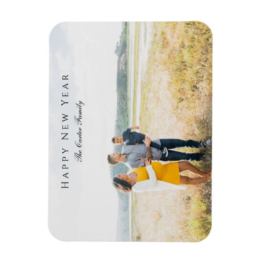 Elegant Happy New Year Script Foto Schwangerschaft Magnet (Vertikal)