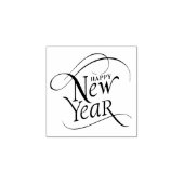 Elegant Happy New Year Script Gummistempel (Prägung)