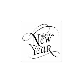 Elegant Happy New Year Script Gummistempel