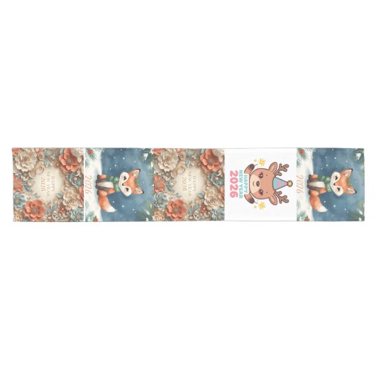 elegant happy new year table runner kurzer tischläufer (Horizontal)