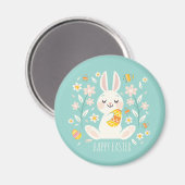 Elegant Happy Oaster Bunny | Magnet (Vorderseite/Rückseite)