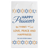Elegant Happy Passover Star von David Personalisie Kleine Geschenktüte (Rückseite)