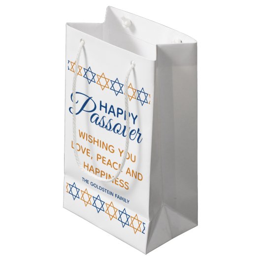 Elegant Happy Passover Star von David Personalisie Kleine Geschenktüte (Vorderseite Schrägansicht)