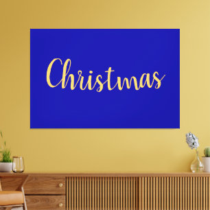 Elegant Happy Royal Blue CHRISTMAS Minimalistisch Leinwanddruck