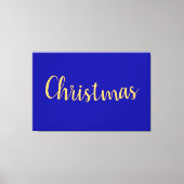 Elegant Happy Royal Blue CHRISTMAS Minimalistisch Leinwanddruck (Vorderseite)