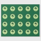 Elegant Happy St Patrick's Day Green Clover Geschenkpapier (Flach)