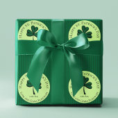 Elegant Happy St Patrick's Day Green Clover Geschenkpapier