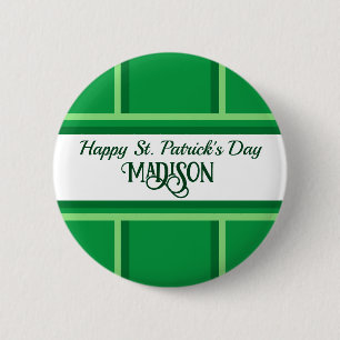 Elegant Happy St. Patrick's Day Individuelle Name Button