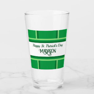 Elegant Happy St. Patrick's Day Individuelle Name Glas