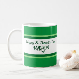 Elegant Happy St. Patrick's Day Individuelle Name Kaffeetasse