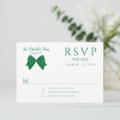 Elegant Happy St. Patrick's Day Party RSVP Karte (Stehend Vorderseite)