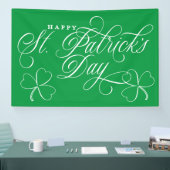 Elegant Happy St Patricks Day Skript mit Kleeblatt Banner (Messe)