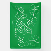 Elegant Happy St Patricks Day Skript mit Kleeblatt Banner (Vertikal)