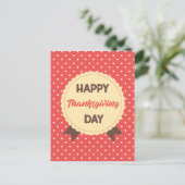 Elegant Happy Thanksgiving Day Feiertagspostkarte (Stehend Vorderseite)