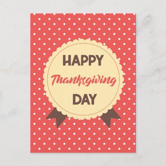 Elegant Happy Thanksgiving Day Feiertagspostkarte (Vorderseite)