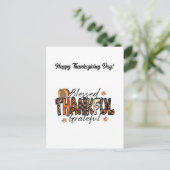 Elegant Happy Thanksgiving Day Postcard Postkarte (Stehend Vorderseite)