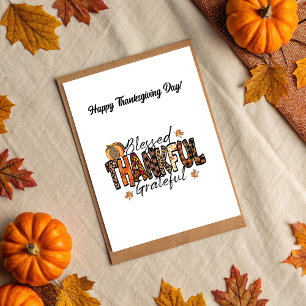 Elegant Happy Thanksgiving Day Postcard Postkarte