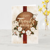 Elegant Happy Thanksgiving Karte (Gelbe Blume)