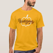 Elegant Happy Thanksgiving mit Niedlichen Pumpkin  T-Shirt (Vorderseite)