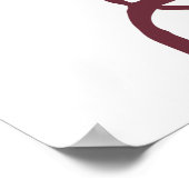 Elegant Happy Thanksgiving Pumpkin Burgundy Poster (Ecke)