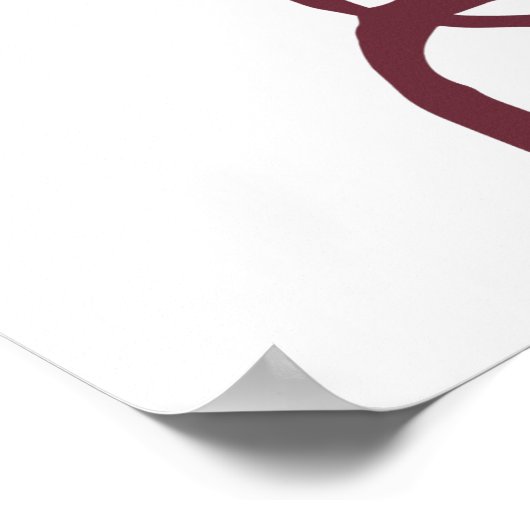 Elegant Happy Thanksgiving Pumpkin Burgundy Poster (Ecke)